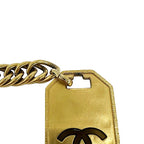 Chanel Logo CC Double Dog Tag Lariat Chain Necklace Gold — view 5