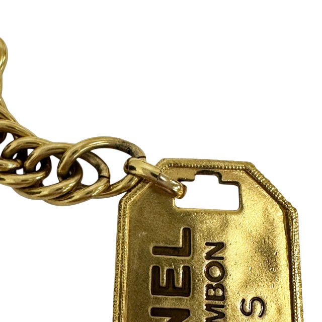 Chanel Logo CC Double Dog Tag Lariat Chain Necklace Gold — view 6