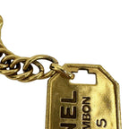 Chanel Logo CC Double Dog Tag Lariat Chain Necklace Gold — view 6