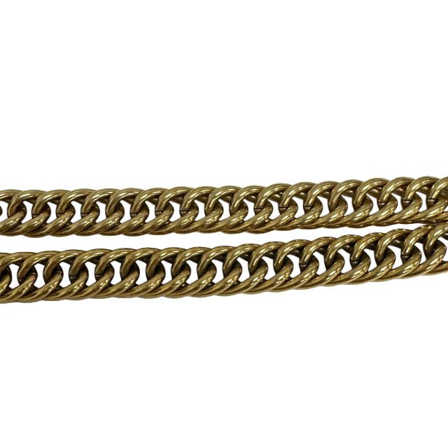 Chanel Logo CC Double Dog Tag Lariat Chain Necklace Gold — view 3