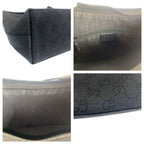 Gucci Black Silver GG Canvas Leather Shoulder Bag — view 6