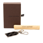 Louis Vuitton Damier Porte Cles a Dos Bag Charm Key Holder Silver Black Metal — view 6