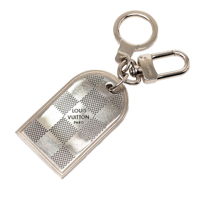 Louis Vuitton Damier Porte Cles a Dos Bag Charm Key Holder Silver Black Metal — view 2