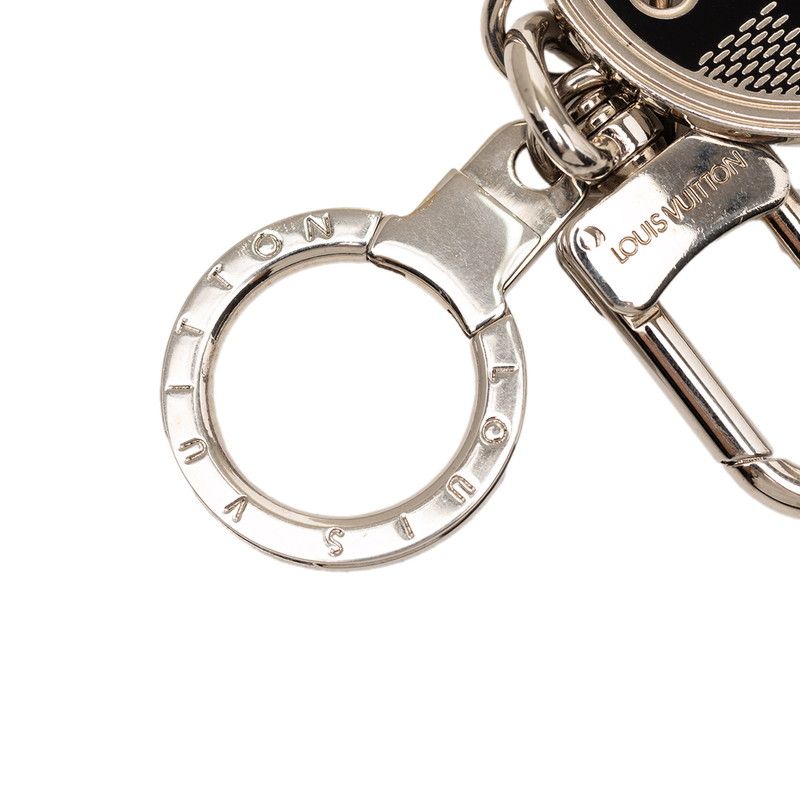 Louis Vuitton Damier Porte Cles a Dos Bag Charm Key Holder Silver Black Metal — view 3