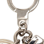 Louis Vuitton Damier Porte Cles a Dos Bag Charm Key Holder Silver Black Metal — view 5