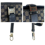 Gucci Sherry Line Navy Silver GG Canvas Leather Tote Shoulder Bag — view 5