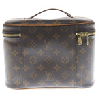 Louis Vuitton Monogram Nice BB Vanity Handbag Pouch Case Brown Leather — view 2
