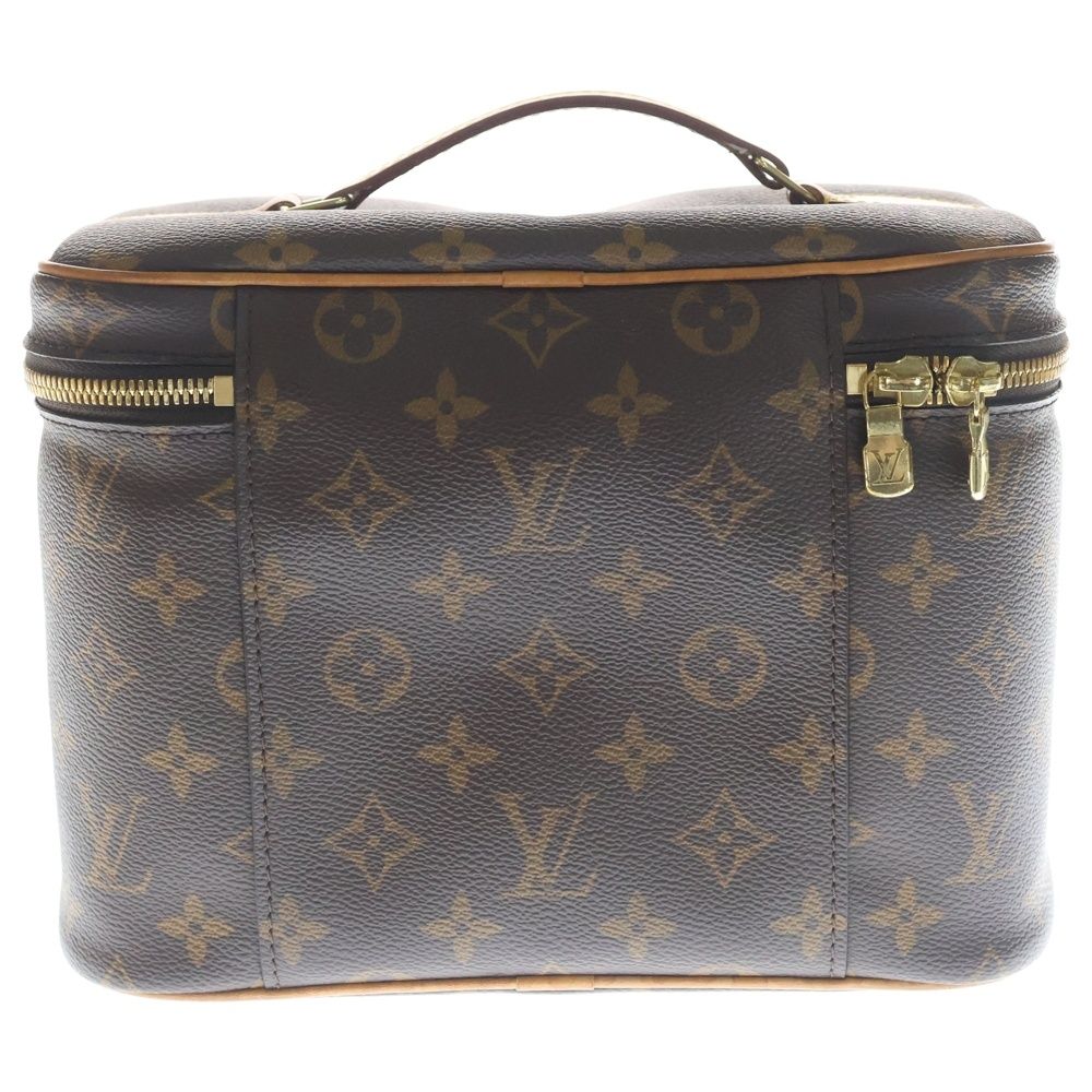 Louis Vuitton Monogram Nice BB Vanity Handbag Pouch Case Brown Leather — view 2