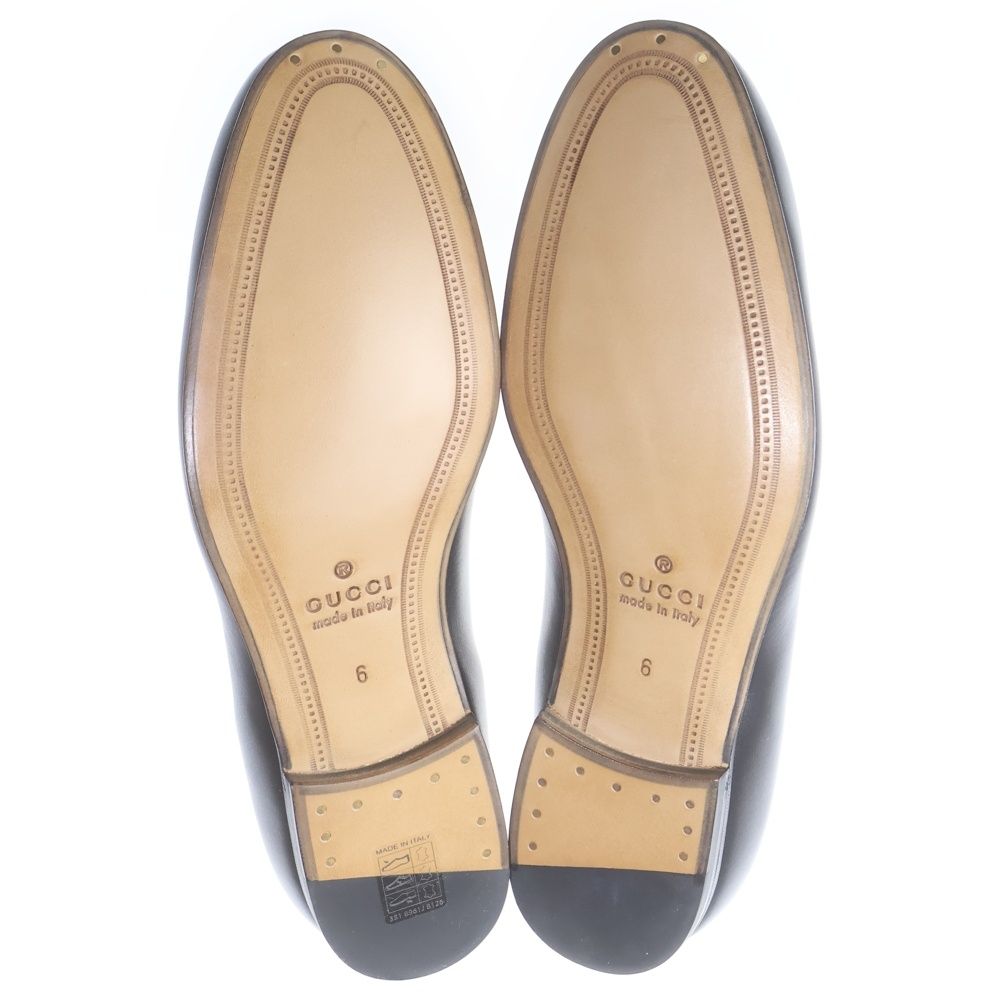 Gucci Horsebit GG Embossed Leather Low Cut Shoes Loafers Black — view 5
