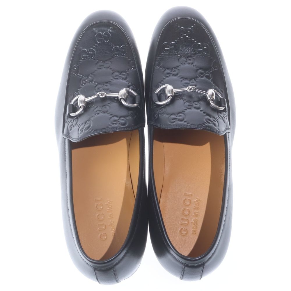 Gucci Horsebit GG Embossed Leather Low Cut Shoes Loafers Black — view 4