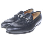 Gucci Horsebit GG Embossed Leather Low Cut Shoes Loafers Black — view 2