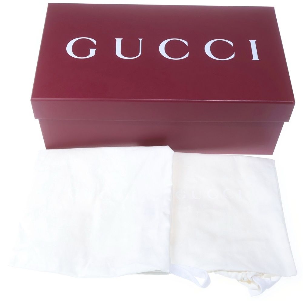 Gucci Horsebit GG Embossed Leather Low Cut Shoes Loafers Black — view 6
