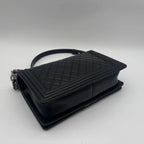 Chanel Large Shoulder Bag CC Logo Quilted Silver Black Leather — view 7