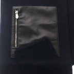 Hermes Out of Pocket Leather Patch Cashmere Scarf Shawl Navy — view 2