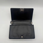 Chanel Large Shoulder Bag CC Logo Quilted Silver Black Leather — view 9