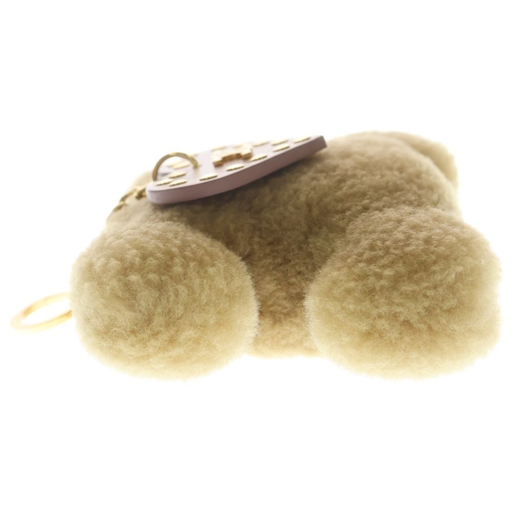 Celine Triomphe Pom Charm Logo Bag Key Ring Pink Brown — view 3