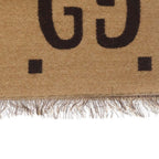 Gucci GG Jacket Wool Silk Fringe Scarf Brown — view 3