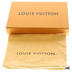 Louis Vuitton Embroidery Logo Wool Knit Shawl Scarf Navy — view 6