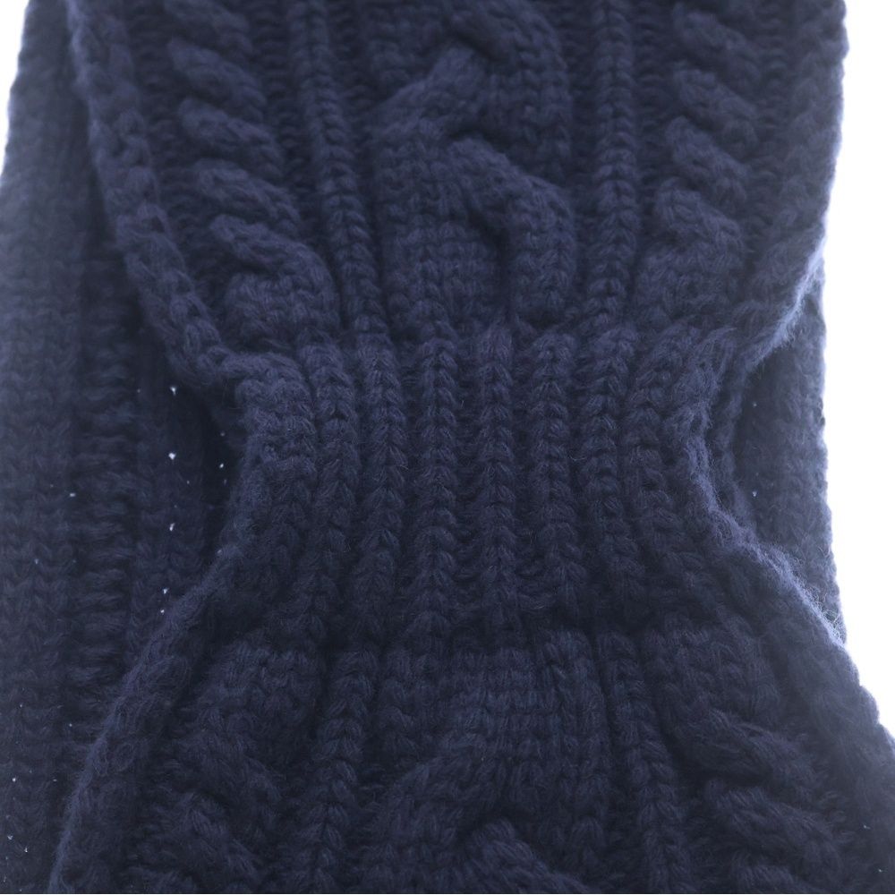 Louis Vuitton Embroidery Logo Wool Knit Shawl Scarf Navy — view 2
