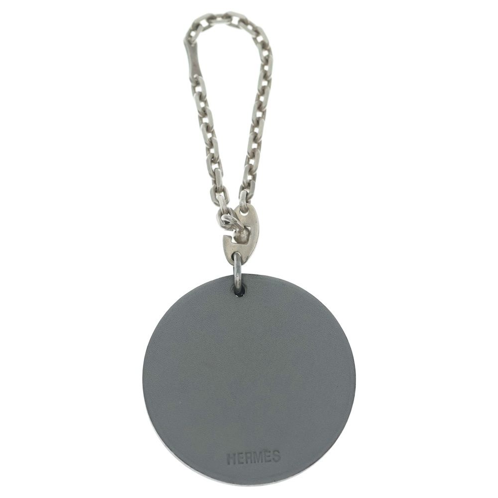 Hermes Rabbit Motif Bag Charm Leather Gray — view 2