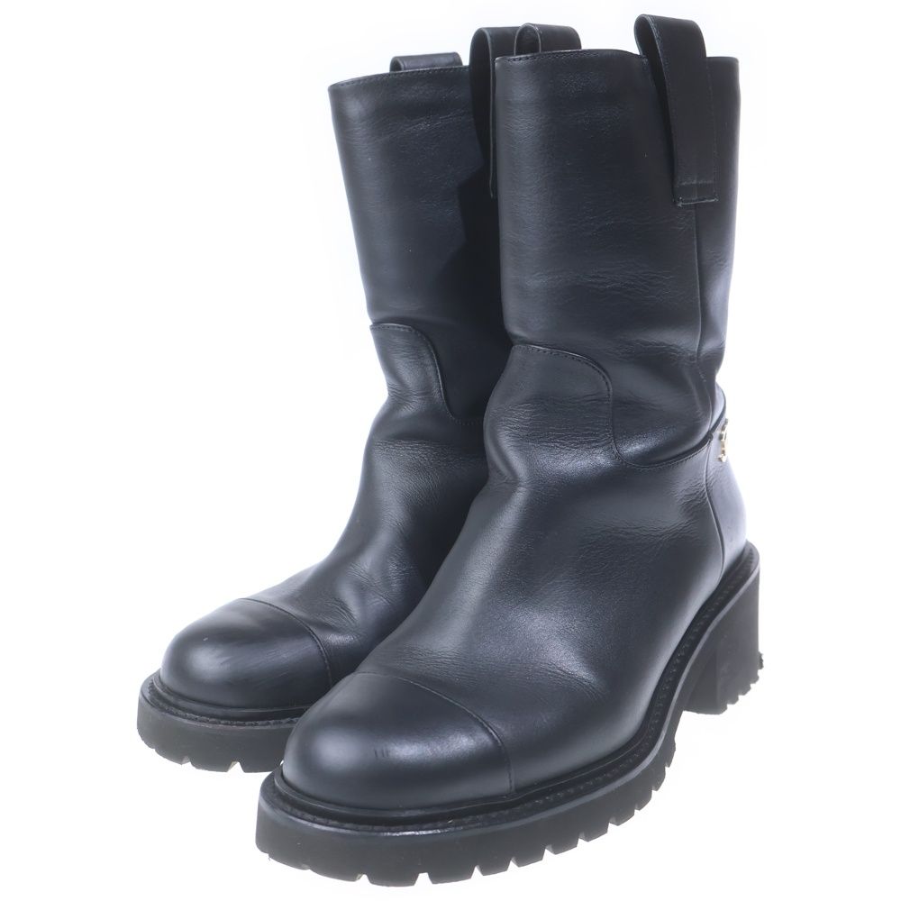 Chanel Engineer Boots Black Leather — view 2