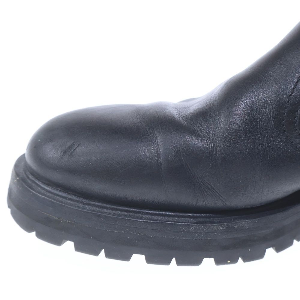 Celine Margaret Chelsea Side Gore Bib Lambskin Sole Ankle Boots Black Leather — view 6
