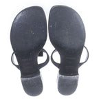 Hermes Flat Leather Open Sandals Black — view 5