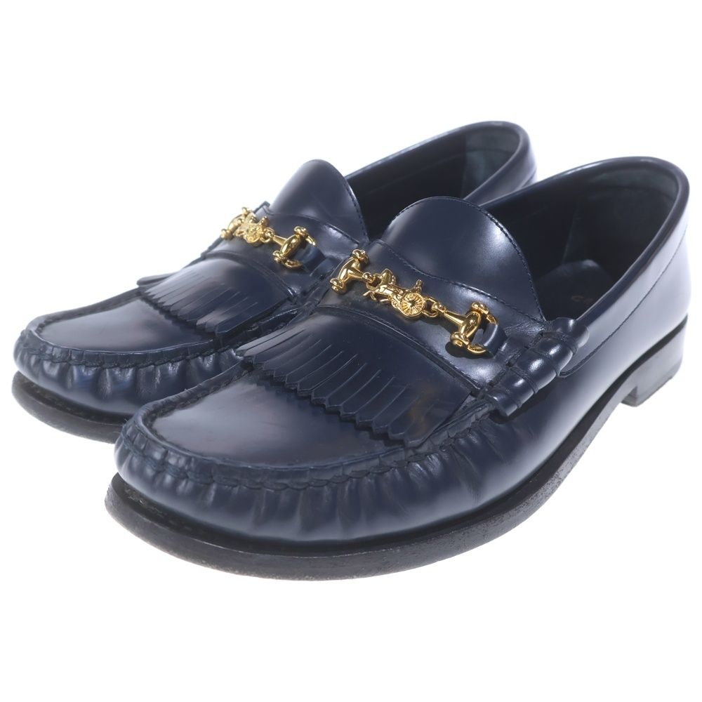 Celine Luco Fringe Loafers Navy — view 2