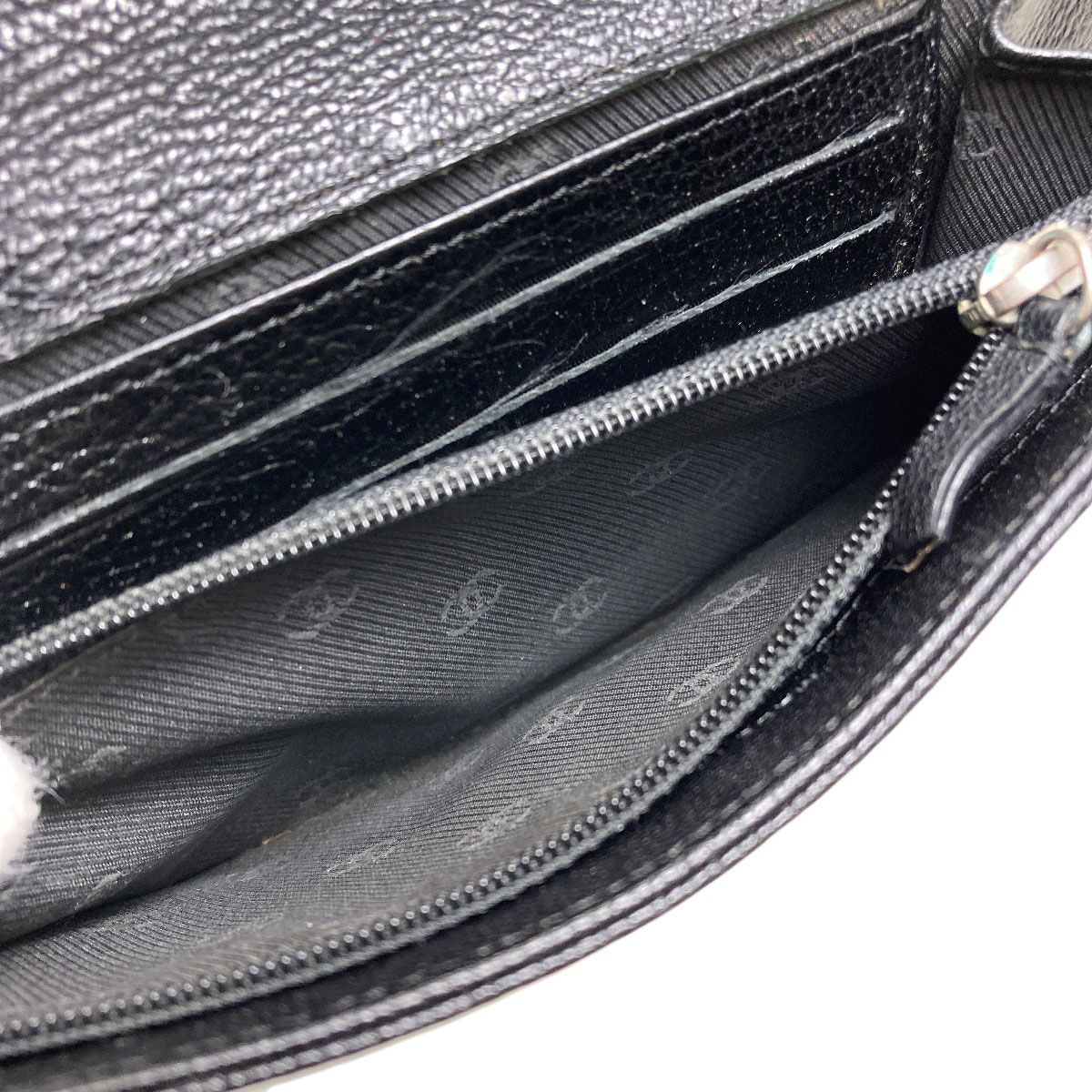 Chanel CC Logo Silver Wallet Calfskin — view 6
