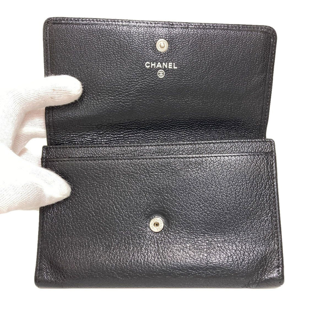Chanel CC Logo Silver Wallet Calfskin — view 4
