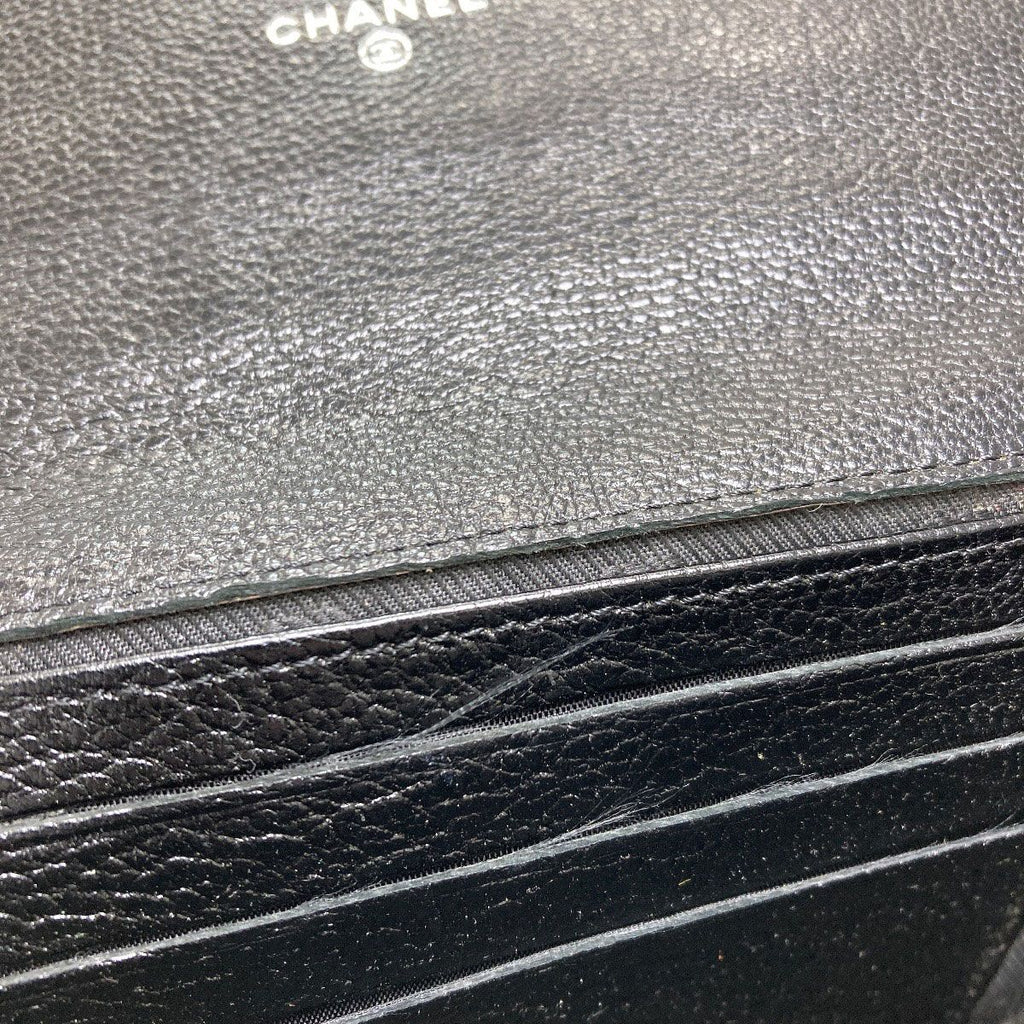 Chanel CC Logo Silver Wallet Calfskin — view 9