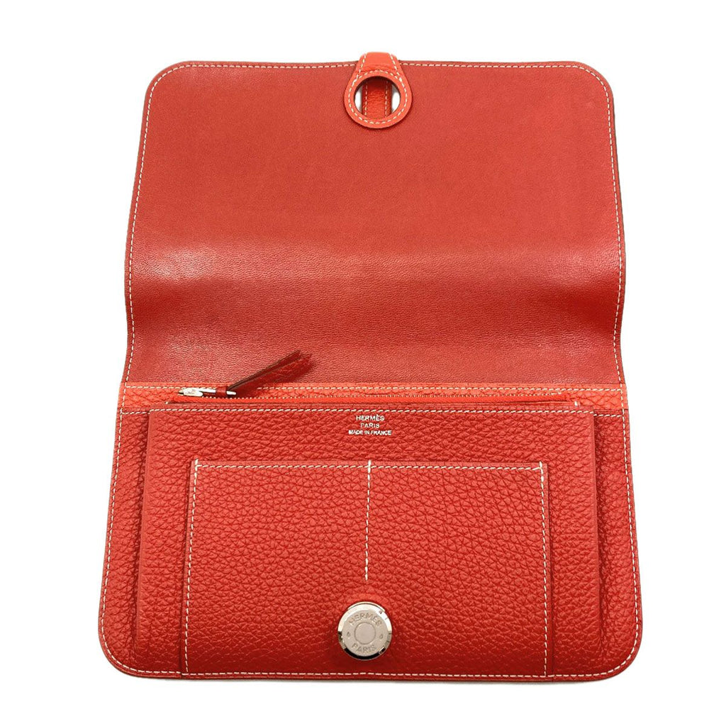 Hermes Dogon GM Duo Silver Wallet Calfskin — view 4