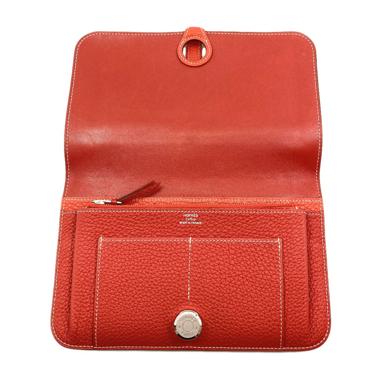 Hermes Dogon GM Duo Silver Wallet Calfskin — view 4