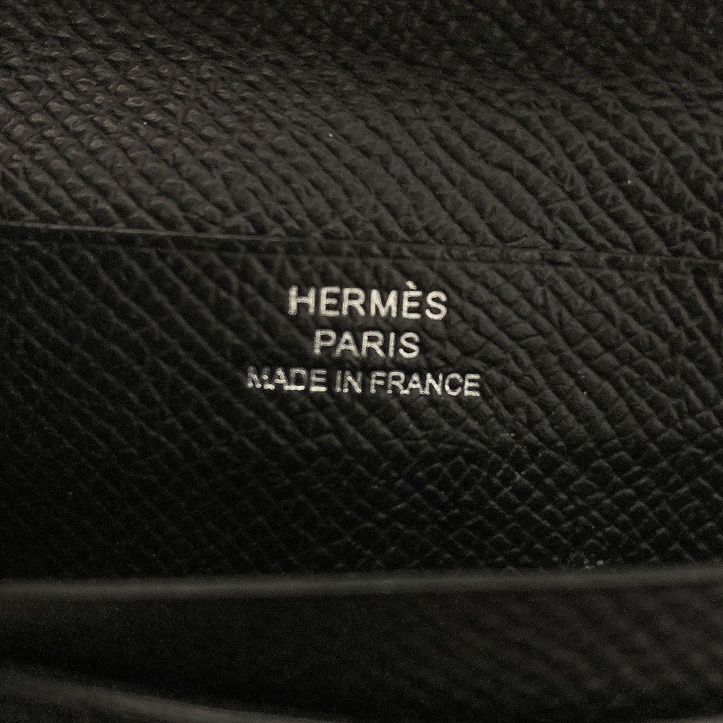 Hermes Bearn Compact Silver Bifold Wallet Epsom — view 7