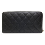 Chanel Quilted CC Logo Silver Wallet Gray Calfskin — view 2
