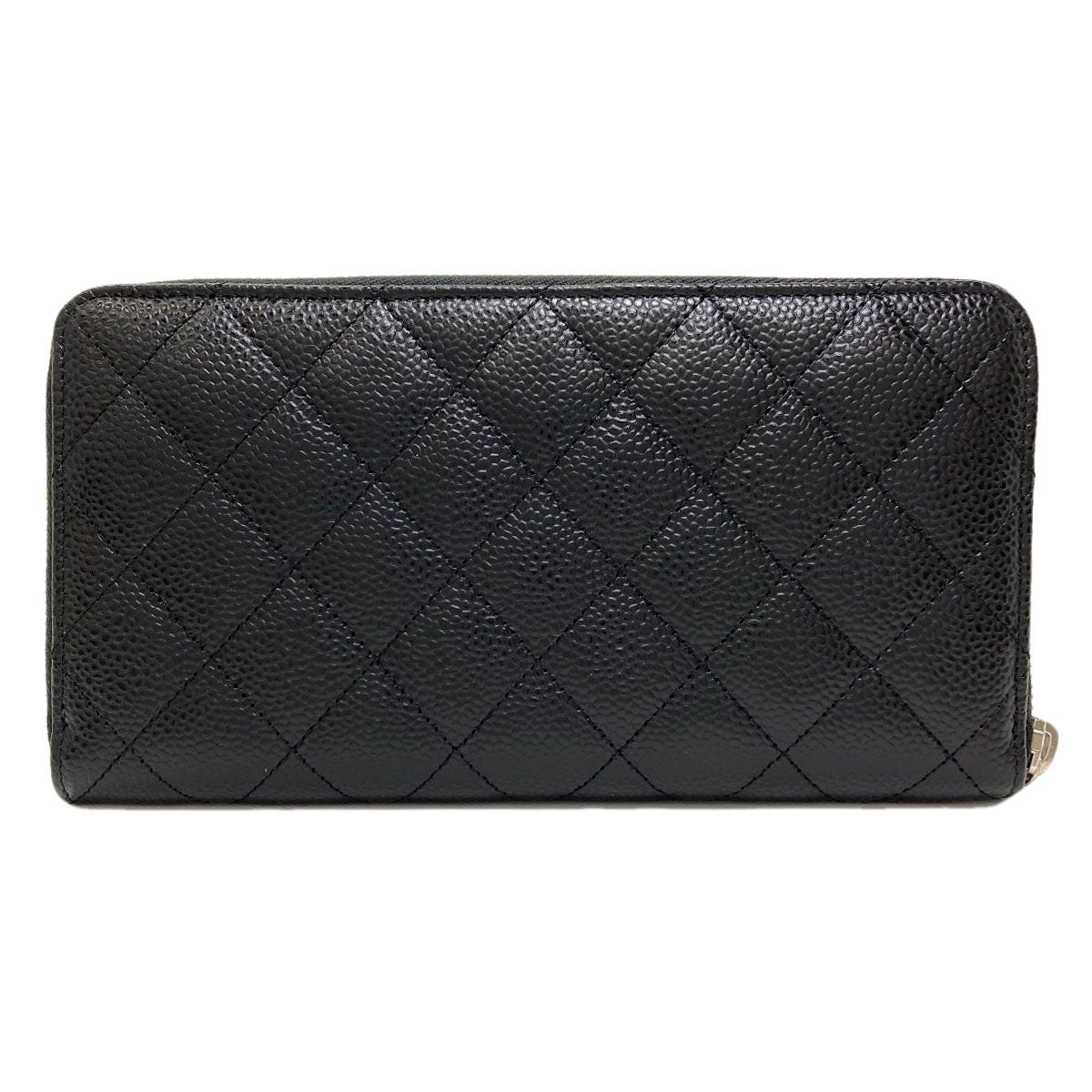 Chanel Quilted CC Logo Silver Wallet Gray Calfskin — view 2
