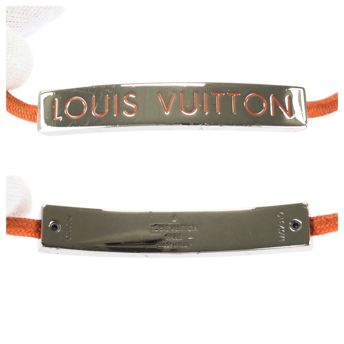 Louis Vuitton Bracelet LV Space Orange Silver Metal Bangle — view 4