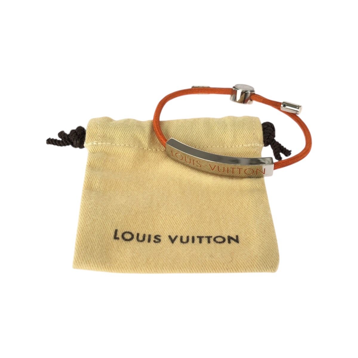 Louis Vuitton Bracelet LV Space Orange Silver Metal Bangle — view 8