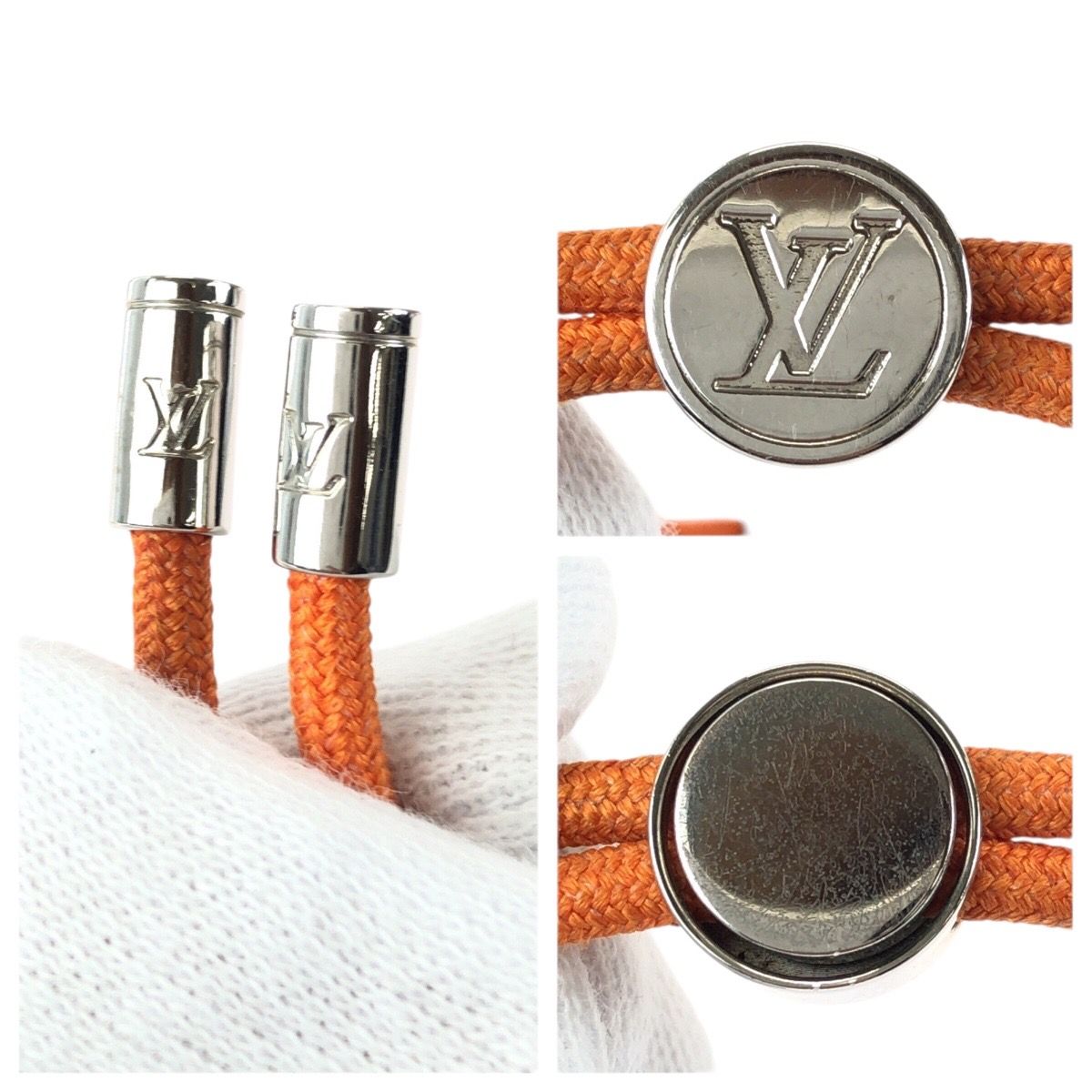 Louis Vuitton Bracelet LV Space Orange Silver Metal Bangle — view 5
