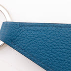 Hermes Porte Cles Tab Key Ring Togo Blue Key Holder — view 4