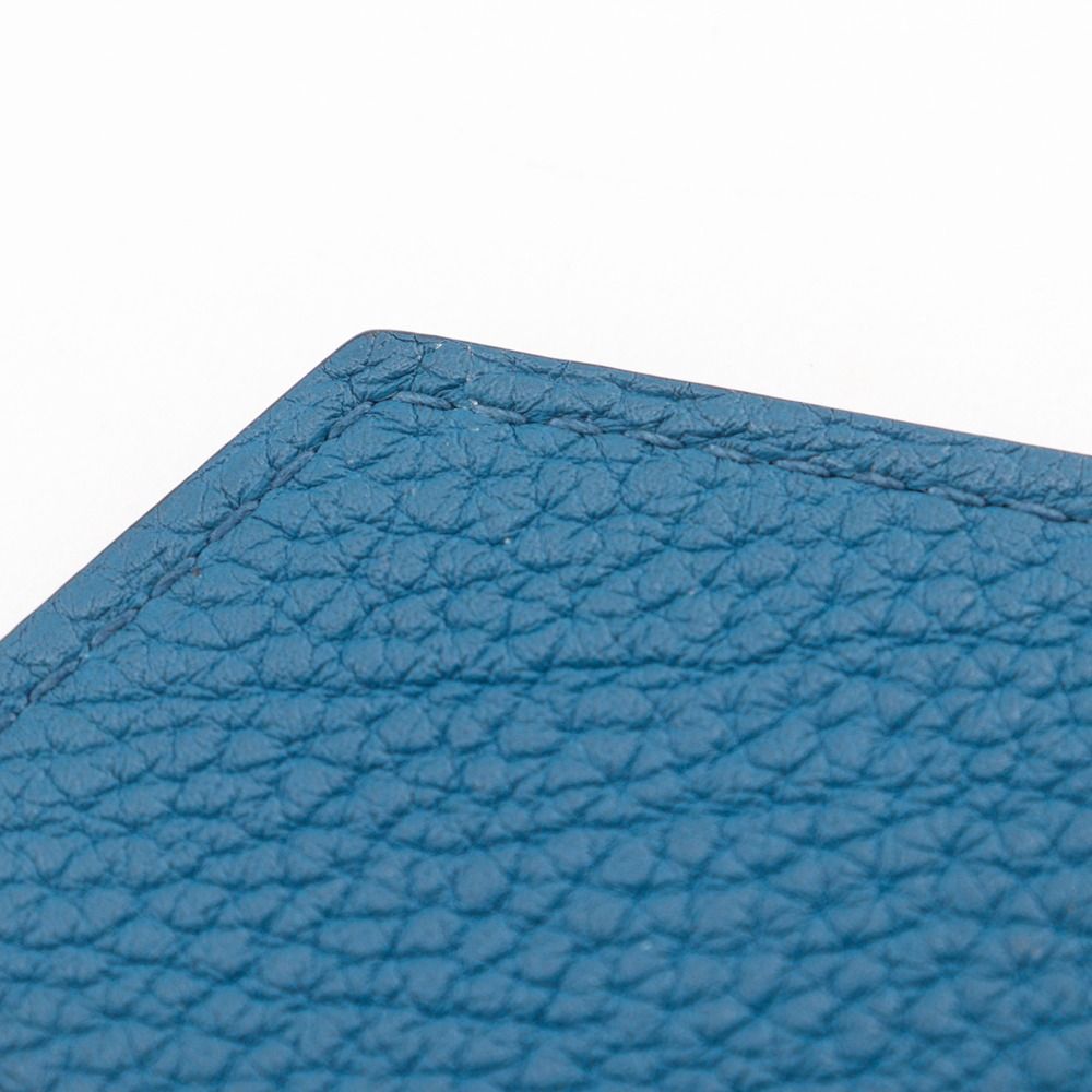 Hermes Porte Cles Tab Key Ring Togo Blue Key Holder — view 3