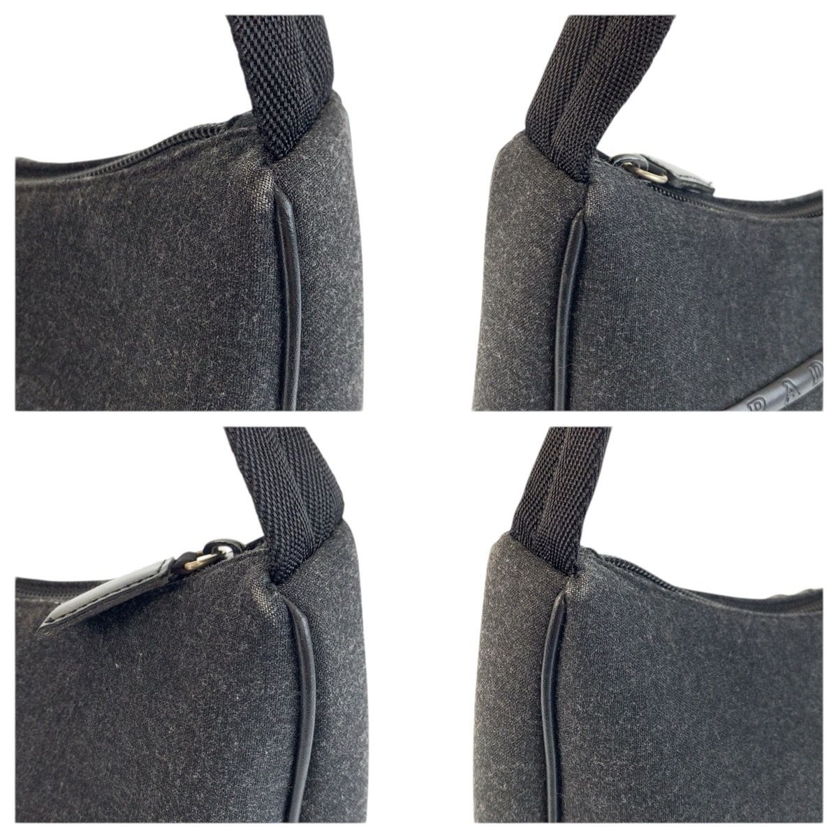 Prada Sports Gray Black Wool Nylon Handbag — view 5