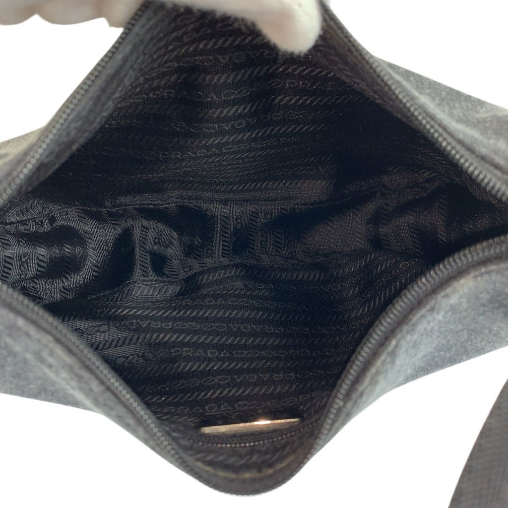 Prada Sports Gray Black Wool Nylon Handbag — view 8
