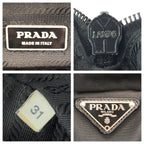 Prada Tessuto Saffiano Black Silver Nylon Leather Business Tote — view 4