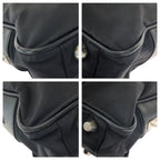 Prada Tessuto Saffiano Black Silver Nylon Leather Business Tote — view 3