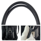 Prada Tessuto Saffiano Black Silver Nylon Leather Business Tote — view 6