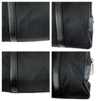 Prada Tessuto Saffiano Black Silver Nylon Leather Business Tote — view 5