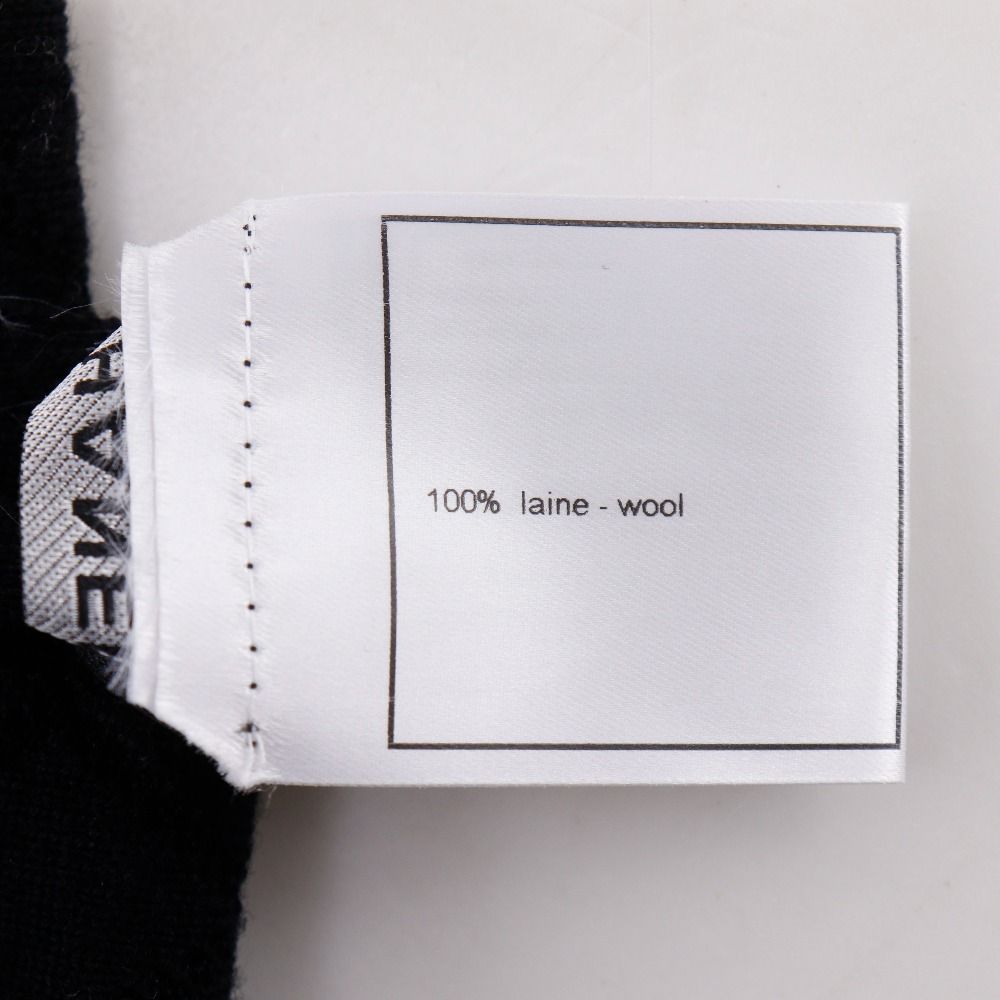 Chanel Cambon Line Wool Black Scarf — view 4