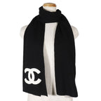 Chanel Cambon Line Wool Black Scarf — view 2