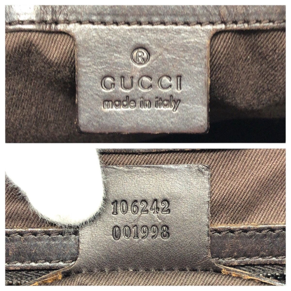 Gucci Beige Dark Brown GG Canvas Leather Shoulder Bag — view 4